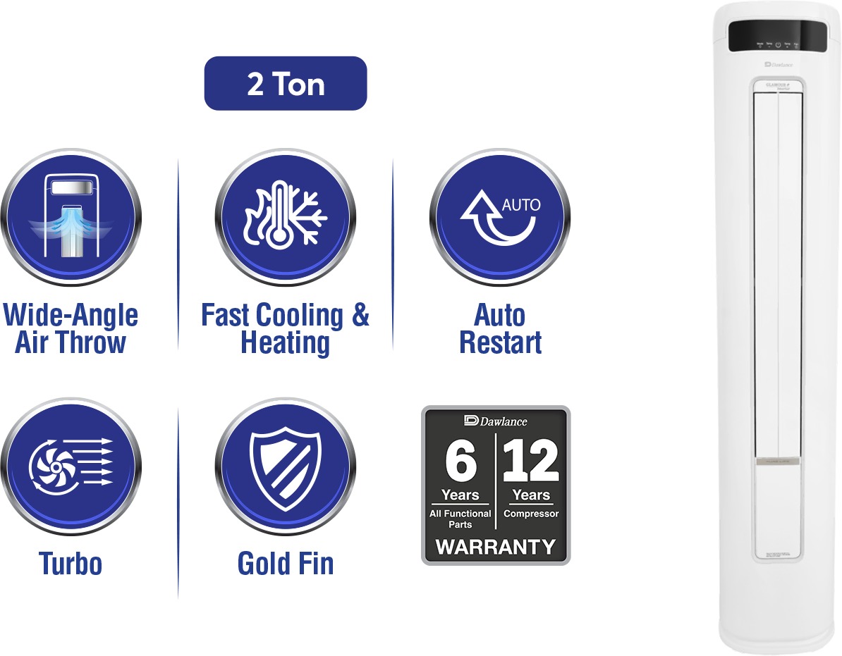 Dawlance Glamour+ 2 Ton Inverter Floor Standing AC