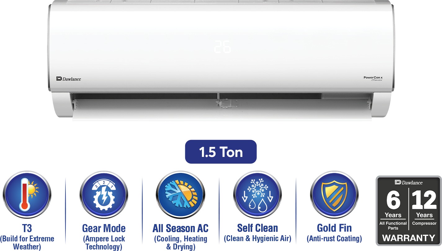 Dawlance Powercon X T3 Inverter 1.5 Ton Inverter Split AC