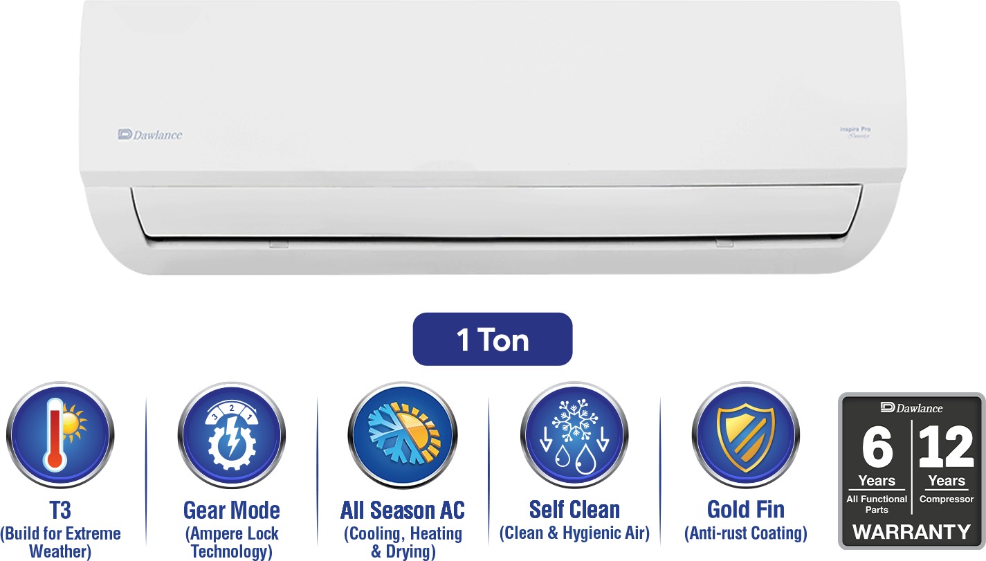 Dawlance Inspire Pro T3 Inverter 1 Ton Inverter Split AC